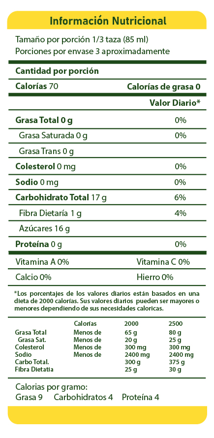 Información Nutricional