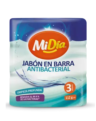 Jabón Corporal Barra Antibacterial x3 MiDía 7705946719353