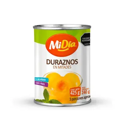 Duraznos Mitades MiDía x 425 gr 7705946237284