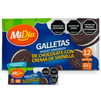 Galleta Crema Chocolate MiDía 408g