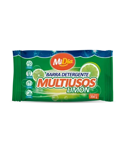 Barra Detergente Multiusos Limón MiDía 200 gr